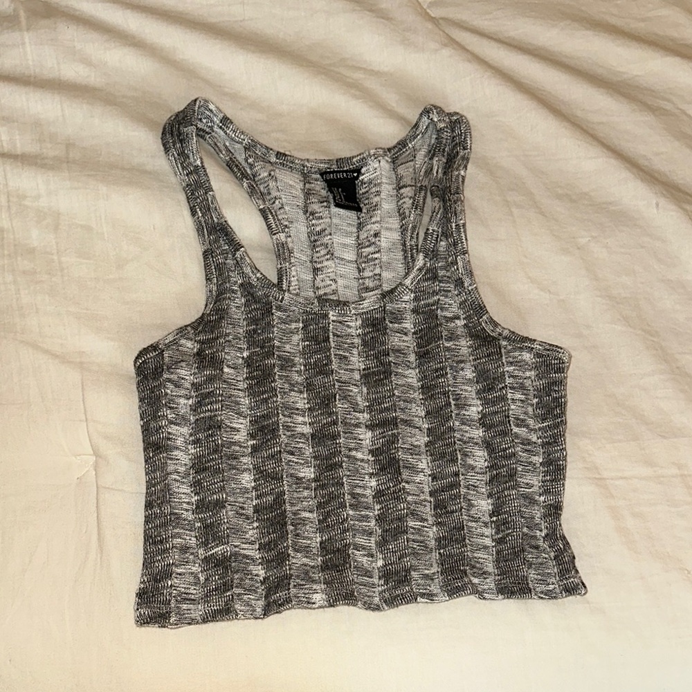 Gray Striped Tank Top